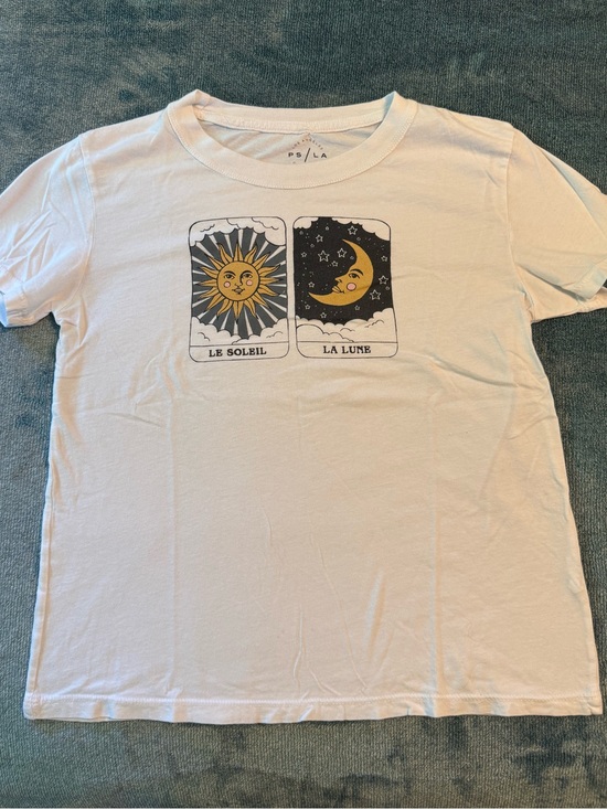 Angels Tops - Celestial Tee with Sun & Moon Graphic
